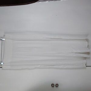 Kona Sol Womens White High Leg SLIT Semi Sheer Beach Pants Modern Neutral Sz.M
